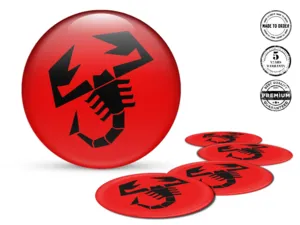 Fiat Abarth Ruota Badges Stile Adesivi Epossidici Top